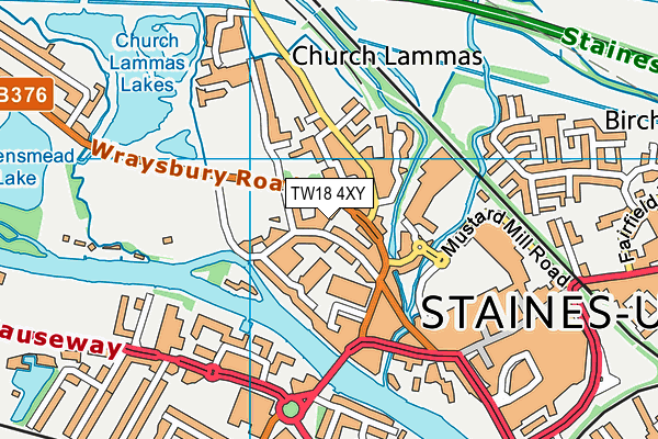 TW18 4XY map - OS VectorMap District (Ordnance Survey)