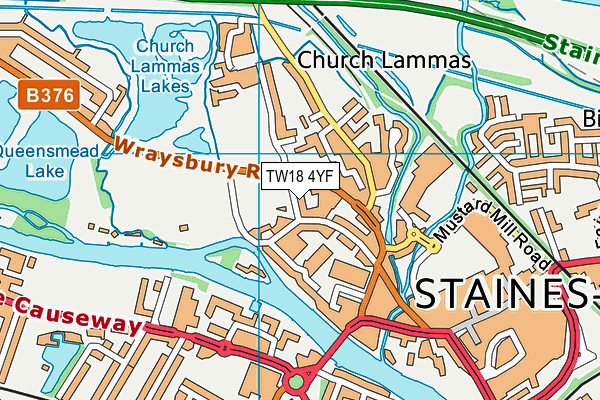 TW18 4YF map - OS VectorMap District (Ordnance Survey)