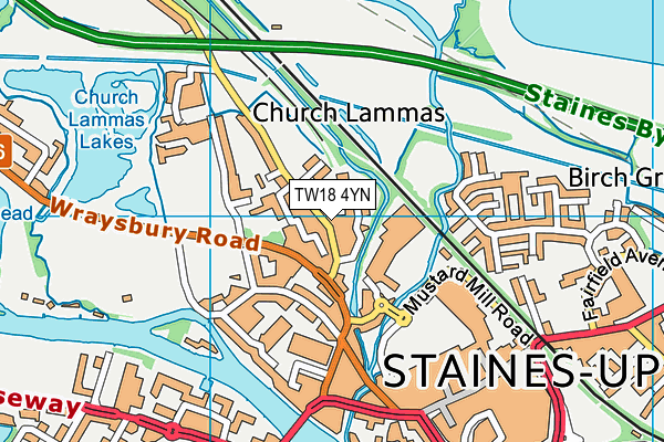 TW18 4YN map - OS VectorMap District (Ordnance Survey)