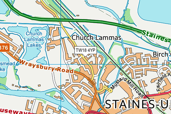 TW18 4YP map - OS VectorMap District (Ordnance Survey)
