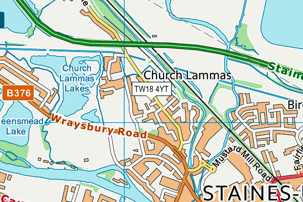 TW18 4YT map - OS VectorMap District (Ordnance Survey)