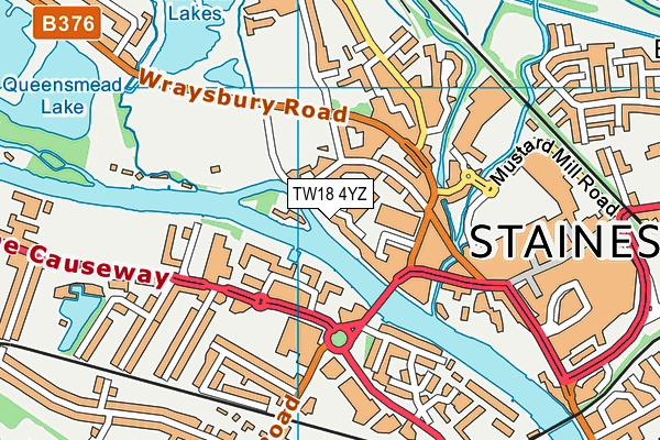 TW18 4YZ map - OS VectorMap District (Ordnance Survey)