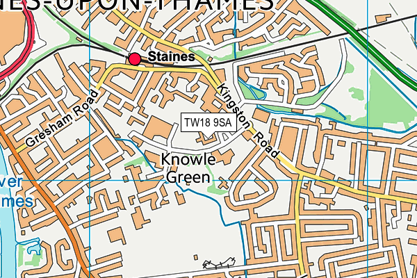 TW18 9SA map - OS VectorMap District (Ordnance Survey)