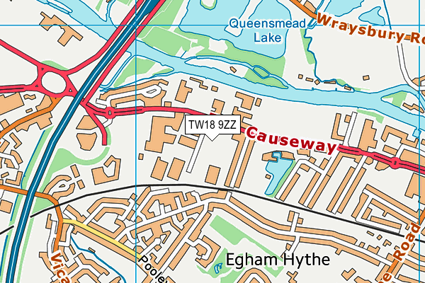 TW18 9ZZ map - OS VectorMap District (Ordnance Survey)