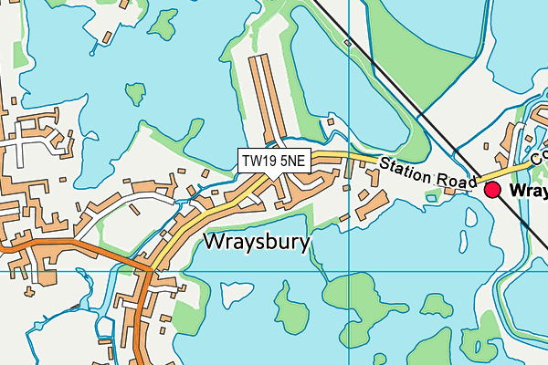 TW19 5NE map - OS VectorMap District (Ordnance Survey)