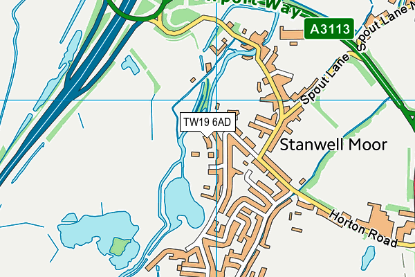 TW19 6AD map - OS VectorMap District (Ordnance Survey)
