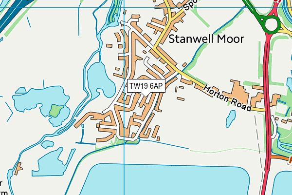 TW19 6AP map - OS VectorMap District (Ordnance Survey)