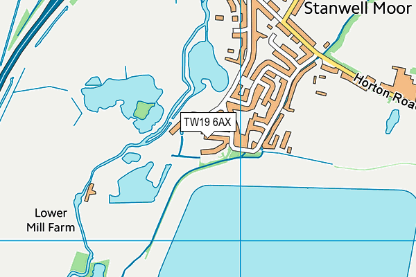TW19 6AX map - OS VectorMap District (Ordnance Survey)