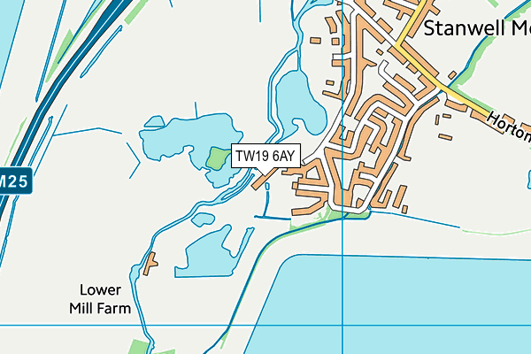 TW19 6AY map - OS VectorMap District (Ordnance Survey)