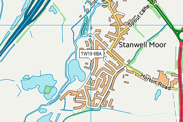 TW19 6BA map - OS VectorMap District (Ordnance Survey)