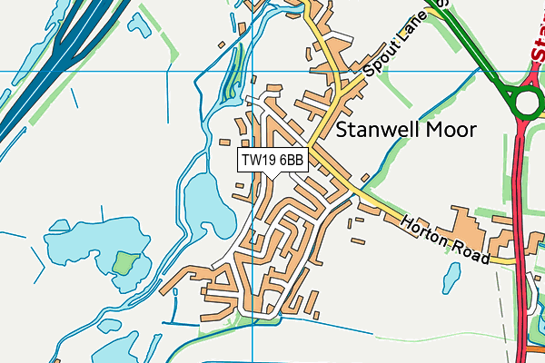 TW19 6BB map - OS VectorMap District (Ordnance Survey)