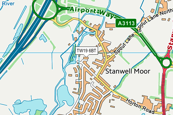 TW19 6BT map - OS VectorMap District (Ordnance Survey)