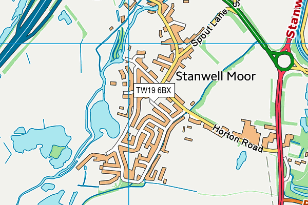 TW19 6BX map - OS VectorMap District (Ordnance Survey)