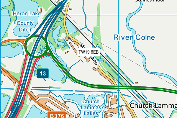 TW19 6EB map - OS VectorMap District (Ordnance Survey)