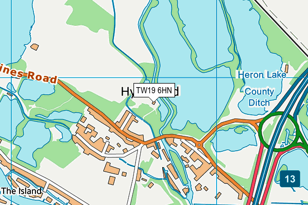 TW19 6HN map - OS VectorMap District (Ordnance Survey)