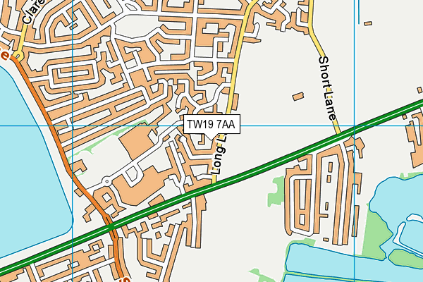 TW19 7AA map - OS VectorMap District (Ordnance Survey)