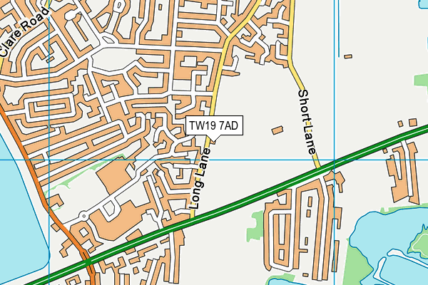 TW19 7AD map - OS VectorMap District (Ordnance Survey)