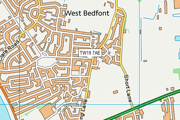 TW19 7AE map - OS VectorMap District (Ordnance Survey)