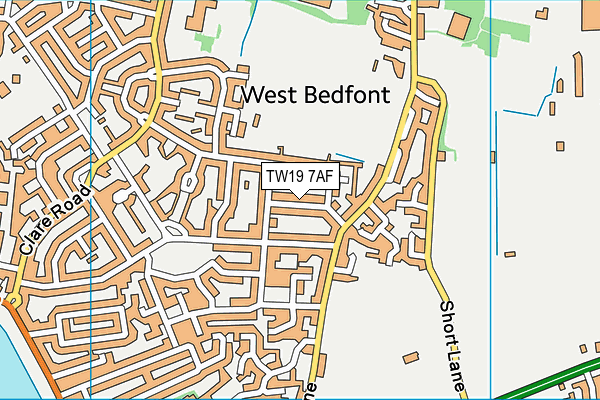 TW19 7AF map - OS VectorMap District (Ordnance Survey)