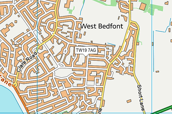 TW19 7AG map - OS VectorMap District (Ordnance Survey)