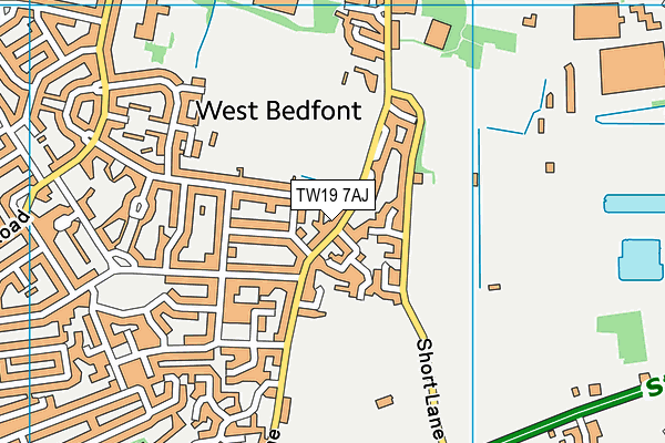 TW19 7AJ map - OS VectorMap District (Ordnance Survey)