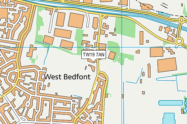 TW19 7AN map - OS VectorMap District (Ordnance Survey)
