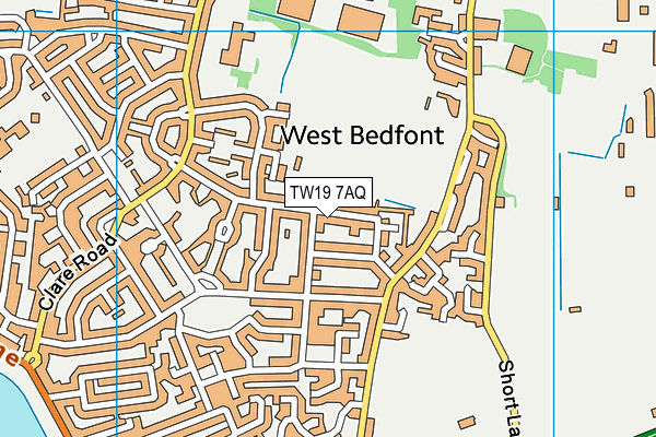 TW19 7AQ map - OS VectorMap District (Ordnance Survey)