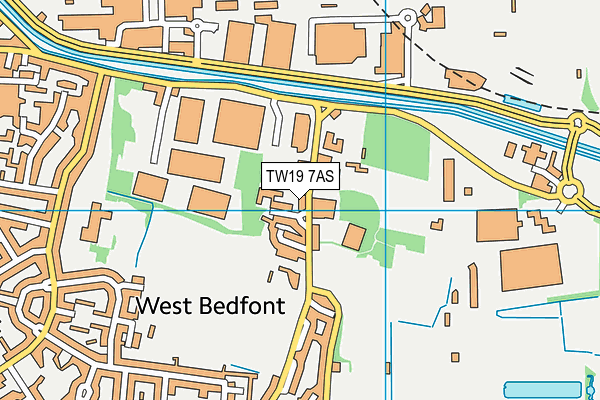 TW19 7AS map - OS VectorMap District (Ordnance Survey)