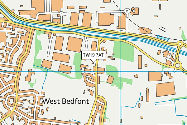 TW19 7AT map - OS VectorMap District (Ordnance Survey)