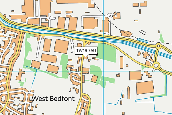 TW19 7AU map - OS VectorMap District (Ordnance Survey)