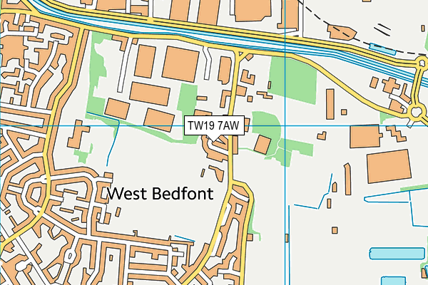 TW19 7AW map - OS VectorMap District (Ordnance Survey)