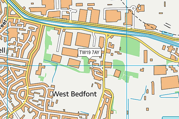 TW19 7AY map - OS VectorMap District (Ordnance Survey)
