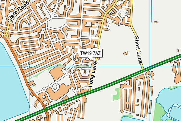 TW19 7AZ map - OS VectorMap District (Ordnance Survey)