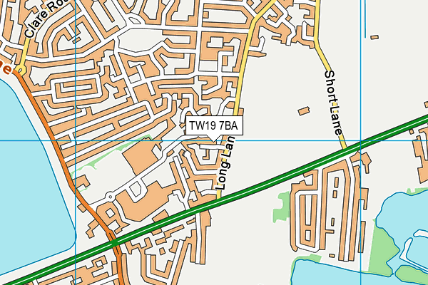 TW19 7BA map - OS VectorMap District (Ordnance Survey)