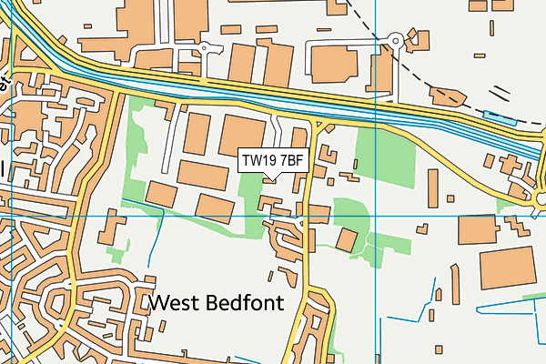 TW19 7BF map - OS VectorMap District (Ordnance Survey)