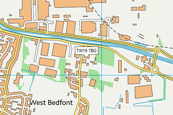 TW19 7BG map - OS VectorMap District (Ordnance Survey)