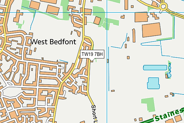 Ashford Town (Middlesex) Football Club map (TW19 7BH) - OS VectorMap District (Ordnance Survey)