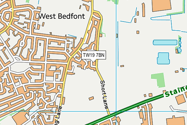 TW19 7BN map - OS VectorMap District (Ordnance Survey)