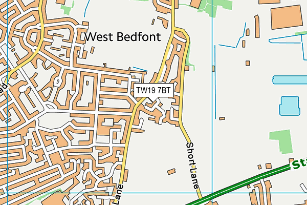 TW19 7BT map - OS VectorMap District (Ordnance Survey)