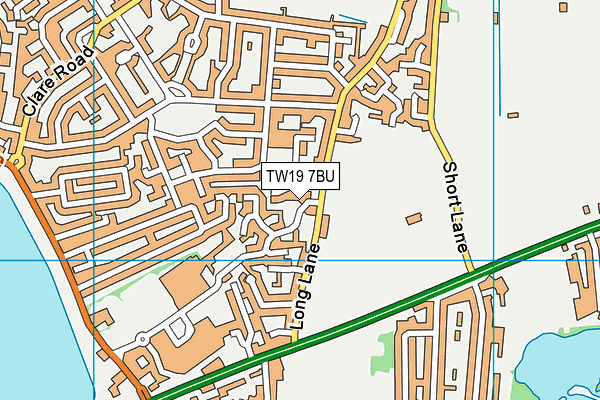 TW19 7BU map - OS VectorMap District (Ordnance Survey)