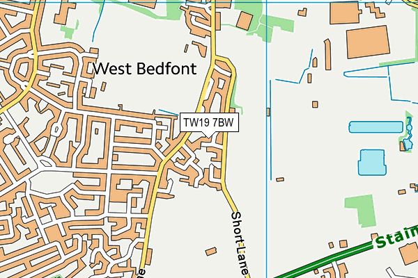 TW19 7BW map - OS VectorMap District (Ordnance Survey)