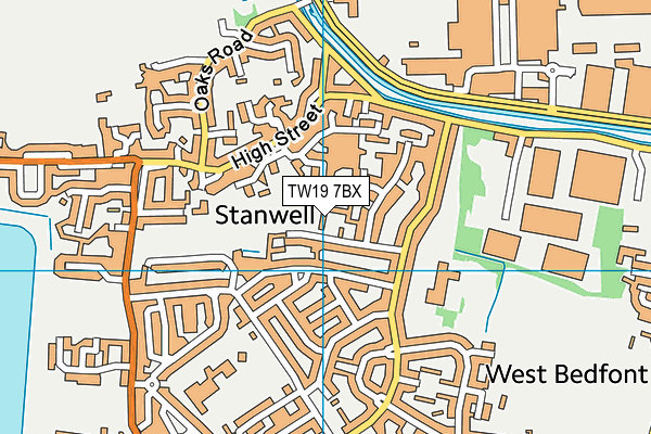 TW19 7BX map - OS VectorMap District (Ordnance Survey)