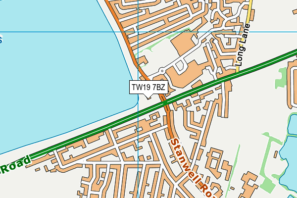 TW19 7BZ map - OS VectorMap District (Ordnance Survey)