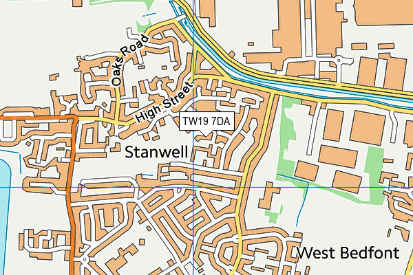 TW19 7DA map - OS VectorMap District (Ordnance Survey)