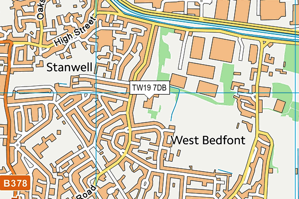 Stanwell Fields CofE Primary School map (TW19 7DB) - OS VectorMap District (Ordnance Survey)