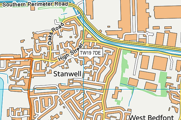 TW19 7DE map - OS VectorMap District (Ordnance Survey)