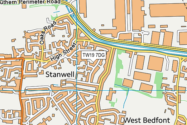 TW19 7DG map - OS VectorMap District (Ordnance Survey)