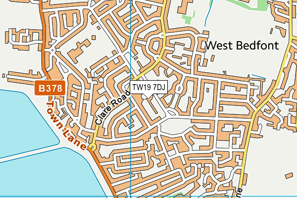 TW19 7DJ map - OS VectorMap District (Ordnance Survey)