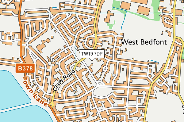 TW19 7DP map - OS VectorMap District (Ordnance Survey)