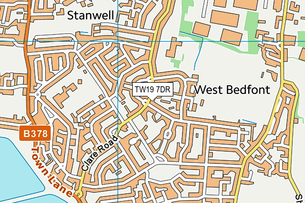 TW19 7DR map - OS VectorMap District (Ordnance Survey)
